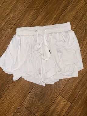 SHEIN White Elastic Waist Shorts